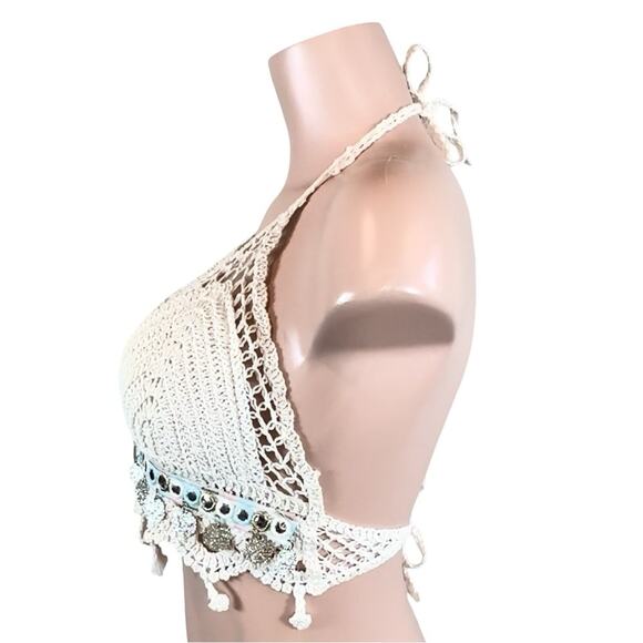 Crochet Halter Top with Coin Details - Picture 3 of 11